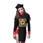 할로윈 여성 강시 공포 좀비 코스튬 클럽 유령 강시옷+반바지 M : 남색구미