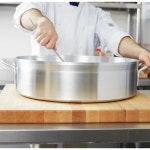 소로 - 40 qt. 무거운 알루미늄 화로 6mm 두께 리벳 손잡이가 있는 화로로, 소팅 시어링과 프라이팬 가정용 주방 레스토랑에 완벽합니다... 