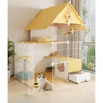 캣타워 아파트 소형 고양이 케이지 3 원룸 루프탑(파우더) 1 노멀(논슬립 패드 체결 버클 장착 공구) : 글로벌픽1004