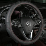 카웨이 차량 용 자동 차 소 가죽 핸들 커버 카바 블랙 라인 레드 : 말랑바다샵