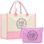 포콩나 걸스 트립 2025 여성 친구 자매 여행 선물 캔버스 토트백 수영복 비치백 1 2pcs Purple and Blue : 갓생마켓001