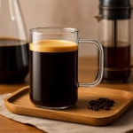 아쿠아치 4pcs 18온스 투명 유리 커피 머그잔 손잡이 - 커피, 차, 라떼, 카푸치노용 큰 컵 AQU021-18 Small : 바이브듀