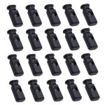 및 가방용 20개 플라스틱 코드 잠금장치, 블랙 스프링 토글 스토퍼 탄성 조절기 신발끈 고정장치 잠금장치 (C0079-B1) C0011-b1 : 피와이엔커머스