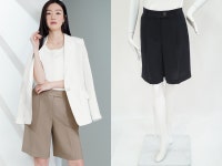 꼼빠니아 여자 팬츠 25년 가을 구김없는 쿨폴리 여성 허리밴딩 버뮤다 5부 바지 F6310 : 꼼빠니아 안동점