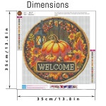 가을 다이아몬드 아트 키트, 5D DIY 호박 점 원형 풀 드릴, 홀리데이 홈 월용 서클 디자인 페인팅 키트 및 현관문 장식 14X14인치 G1240... 