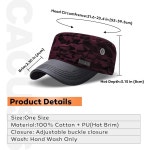 CACUS 남성 면 군모 카데 모자 트럭 운전사 아빠 모자 군용 플랫 탑 조절 가능 빈티지 야구 모자 P0041_olive One Size : 자성팜