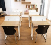 학원책상 1인 독서대 학원용 초등 고등학교 강의실 공부 책걸상 자습실 : 케이치하우스