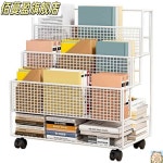 사무실 책상밑 서류수납선반 위치신기 풀리 다층 대용량 선반 자료정리선반 : 그로브블루웨이브