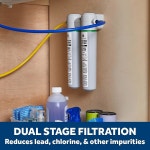 시스템 하 GE 듀얼 스테이지 납 염소 등 감소 쉬운 설치 트위스트 앤 락 디자인 6개월마다 필터 교체 FQK2J GXK255TBN 화이트 1팩... 