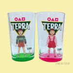 진로 테라 맥주잔 오징어게임 굿즈 영희 철수 소맥잔 set 유리컵 커플잔 : 스토어 버터컵