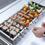 양꼬치 기계 꼬치구이기계 자동 회전불판 오븐 꼬챙이16개 2800W 6개 11꼬치 1 체인 오븐 스틱 스타일 꼬치 기본 바베큐 : 글로벌이지바이어