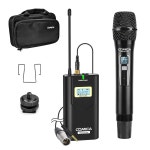 Comica CVM-WM100 H UHF 48채널 전문가용 무선 핸들 마이크 시스템 캐논 니콘 소니 파나소닉 후지 DSLR 카메라, XLR 캠코더, 스마트폰... 
