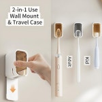 욕실용 전동 칫솔 홀더 벽 장착, 샤워용 커버가 있는 홀더, 가족 및 여행용 싱글 슬롯 보관 정리함(그레이 2개) Grey : 닥터올바른