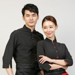 7부 남 스판 차이나 셔츠-검정 : 이룸유니폼