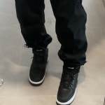 나투시 스투시 x 나이키 에어포스1 미드 블랙 화이트 검흰 Nike Air Force 1 Mid Stussy DJ7840-001 : BKS