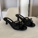 [G3617] 시스루 리본 뮬 미들힐 5CM 힐 샌들 슬리퍼 : 새로이클라쓰