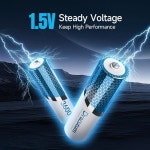 드라큐툼 AA 충전식 배터리 리튬 8팩 충전기 - 1.5V 3600mWh 대용량 배터리, 2000 사이클링 롱래스팅 이온 더블 A 블링크 실외 카메라용... 
