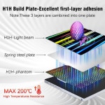 밤부 랩 A1/X1C/X1E/P1P/P1S 3D 프린터용 JUPINE 프린터 H1H 빌드 플레이트, 257x257mm 스프링 강판, 양면 유연 시트 탈착식 플랫폼... 