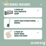 AMSY 비누 바 얼룩 제거 세탁 번들 다기능 청소 브러시와 펠스 나프타 2팩이 번들로 제공됩니다 : 갓생마켓002