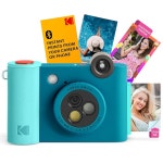 KODAK Smile+ 2-in-1 디지털 즉석 인쇄 카메라 및 무선 블루투스 사진 프린터 - 10MP, 특수 효과 회전 렌즈, 징크 2x3 스티키백 사진, 스마트... 