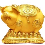 엽전복돼지 저금통 장 행운 재물복 풍수 소형금고 골드 대 소품 장식 초대형 황금 복돼지 특소호 가져가기 비교적 작음 : 백억-부자상회