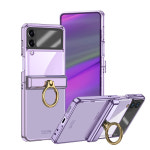 엘라딕 갤럭시 힌지보호 케이스 강화유리 풀커버 마그네틱 액정보호 핑거링 라벤더 퍼플, 갤럭시Z 플립4 : 엘라딕코리아