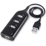 USB 허브 4 포트 2.0  미니 유선 어댑터 컴퓨터 PC용 블랙 멀티 분배기 : 심플공구