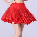 치마 라인댄스복 재즈 줌바댄스 밸리 스포츠 펄 글리터 셔링 샤스커트 반짝반짝 스팽글 레드 스팽글 스커트 M : 와이앤 글로벌샵