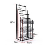 높은 정리 대용량 소품 2단 철제 스탠드 편의점 디자인 보관함 우산진열대 가판대 양산 1 에나멜 화이트 : 루비사일로017