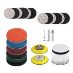 42PCS 라이트 복원 키트 샌딩 디스크 60 240 그릿 백킹 패드 울 휠 리뉴얼 솔루션 : 차아