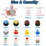 TWTADE 77피스 전위차계 키트 WH148 B1K B5K B10K B20K B50K B100K OHM 선형 회전 가변 저항기 다양한 손잡이 너트 및 와셔 H 055 : 차아