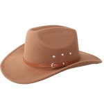 여성용 및 남성용 Bskifn 울 펠트 카우보이 모자 남녀 공용 웨스턴 선햇 와이드 브림 캡 빈티지 의상 Khaki 7 1/8-7 1/4 : 직구하나 핫딜