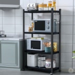 4단 철제 다용도 이동식 선반 마트진열대 다용도수납장 매대 경량 메탈랙 : 라이언스트레이드