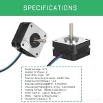BESJMYT 네마 17 스테퍼 모터 190mNm 고토크 1 8도 표준 스텝 각도 1A/3 7V 22 5mm 0 89인치 바이폴라 2상 4리드 저소음 CNC 조각기 및... 
