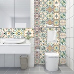 보헤미안 스타일 꽃 타일 벽 스티커  주방 백스플래시  내유성 욕실 찬장 홈 장식  필 앤 스틱 아트 벽 데칼 : 우리집 소확행