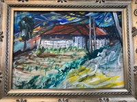 아크릴화 / 화가 김삼중 친필 서명 진품‘ 작품 회화 - 고은2리 내려가는 해질녘 길에 (2024) 아트 갤러리 원화 액자 : 김삼중 미술 art 관