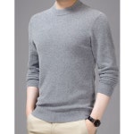 남자 겨울 가을 카라티 남성 기모 반목 반폴라 니트 긴팔 티셔츠 라운드넥 스웨터 빅사이즈 : 정원코리아