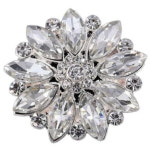 쿠미핸즈 큐빅 플라워 단추 B, 실버, 5개 : 맥스파이어