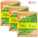 동성 와우 프리미엄 유기농 오가닉 순면 울트라슬림 날개형 중형 12개입x3개 약국생리대 : 헬시링크