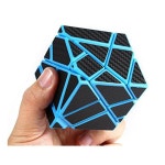 큐버스 스피드 고스트 3x3 블루 매직 큐브 3x3 고스트 3x3 스피드 큐브, 블랙 카본 파이버 스티커 포함 : 옐로우골드샵