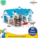 브라이어 스테이블메이트 디럭스 동물병원 | 10피스 세트 | 1 32 스케일 | 11.375 L x 7.625 W x 9.25 H | 모델 #59214 , 블루 : 옐로우골드샵