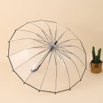 튼튼한 비닐우산 장우산 16살 16K 고급 자동 우산 투명 : 라스고