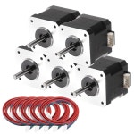 메카닉스티 5개 네마 17 스테퍼 모터 42x42x40MM 바이폴라 1 5A/2 8V 0 4N M 42 모터 2상 서보 모터 1 11도 4리드 XH2 54 케이블 및 3D... 