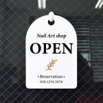 오픈클로즈 잠깐 안내판 12 네일아트 OPEN 걸이용 팻말검정양면 160X 230mm : 루리앤메리