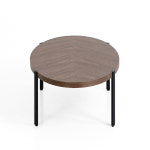 스핀 사이드 테이블 월넛 철재 보조 커피 카페 원형테이블 : 가구몽