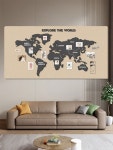 세계지도 자석 마그넷 벽장식 냉장고 인테리어 보드 세계 만국기 여행 액자 : 비투비무역