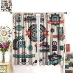 AuiMzoo 빈티지 커튼, 하이웨이 사이드 클래식카 자동차 수리점 주유소 표지판, 침실 거실 주방 막대 포켓 커튼 42X45인치 : 딜리고스페셜