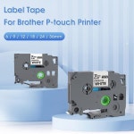 10PK TZe231 12mm 테이프 Brother 적층 라벨 P-touch 프린터용 흰색 카세트 : 유스물류