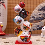 소장용 달마 세라믹 부르는 조각상 도자기 마네키 고양이 행운의 행운을 피규어 타워 A 골든 슬램 : 순이-마켓