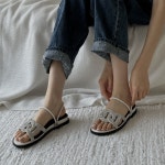 [G3639] 여성 샌들 겸용 큐빅 슬리퍼 뮬 : 새로이클라쓰